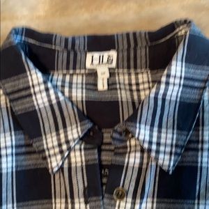 Black plaid oversized shirt